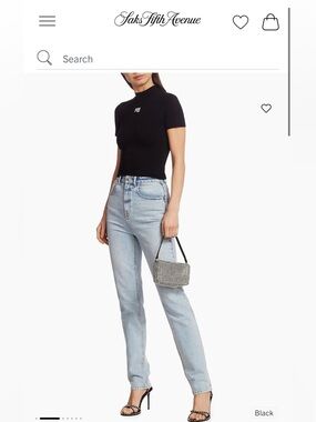 🖤Alexander Wang Black Short Sleeve Mock Neck Top Size 0- Never Worn!🖤